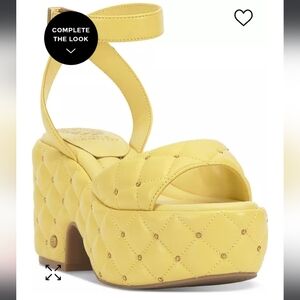 Vince Camuto Womens Ellah Platform Sandal Lemoncello 6M